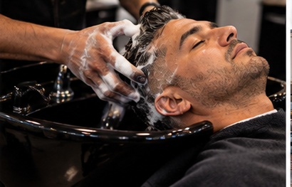 Shampoo and conditioning service at the wash basin